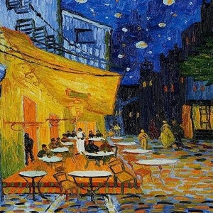 Wooden Jigsaw Puzzles For Adults - Cafe Terrace At Night by Vincent Van Gogh-50 Piece Mini Jigsaw Puzzle Made in the USA by Nautilus Puzzles
