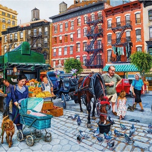 Wooden Jigsaw Puzzles For Adults - Streets of New York (549 Pieces) Wooden Jigsaw Puzzle Made in USA by Nautilus Puzzles