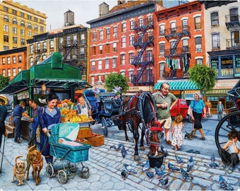 Wooden Jigsaw Puzzles For Adults - Streets of New York (549 Pieces) Wooden Jigsaw Puzzle Made in USA by Nautilus Puzzles