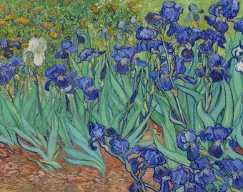 Wooden Jigsaw Puzzles For Adults - Irises By Vincent Van Gogh (464 Piece Wooden Jigsaw Puzzle) Made in the USA by Nautilus Puzzles