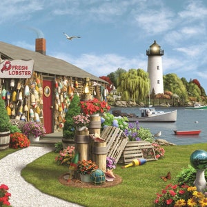 Leuchtturm Holzpuzzle für Erwachsene 473 Teile von NautilusPuzzles® - USA Puzzle mit einzigartig geformten Teilen, 4. Juli