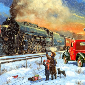 Christmas Train Puzzles For Adults, Wooden Jigsaw Puzzles, Christmas Gifts for Him, Irregular Puzzle Piece, Gifts For Husband -299 Piece