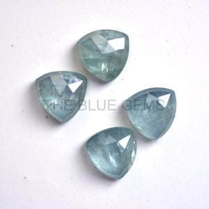 Natural Aqua Kyanite Gemstone-Faceted Trillion Rosecut Stone Loose Gemstone,Loose Kyanite,Aqua Kyanite,Kyanite Trillion,Jewelry Making