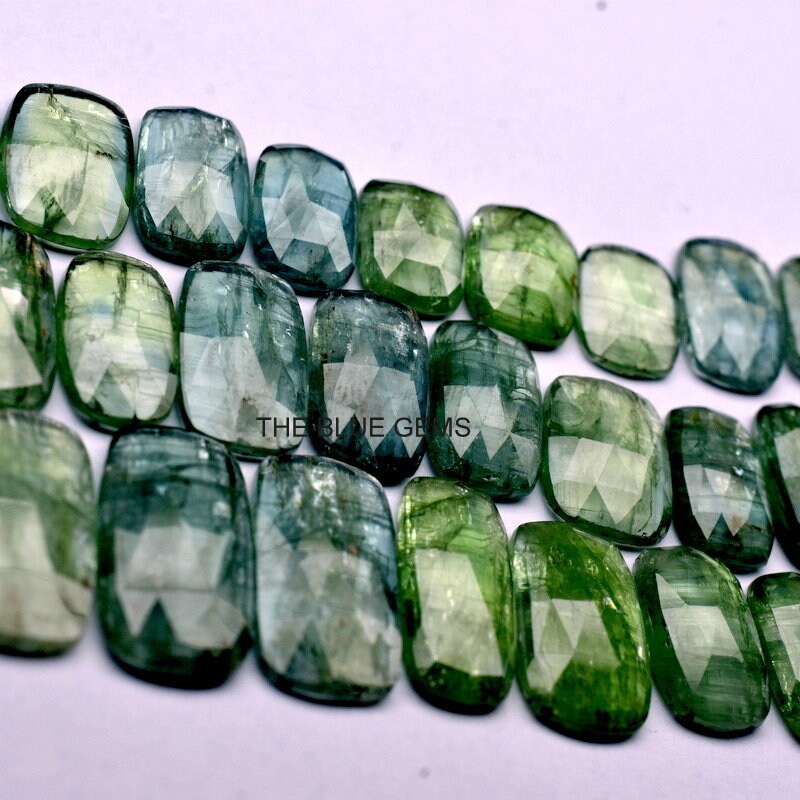 Natural Mint Green Kyanite Gemstonefaceted Rose Cut Cushion Etsy