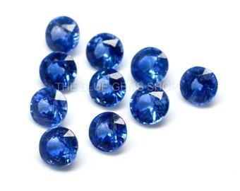 AAA+ Blue Kyanite Gemstone: Faceted Round Cut (2-5MM)