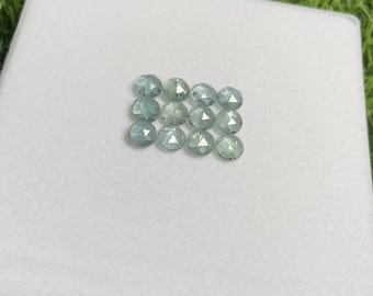 Sky Blue Kyanite Gemstone: Faceted Rose Cut, 6MM Round - 12 PCS LOT