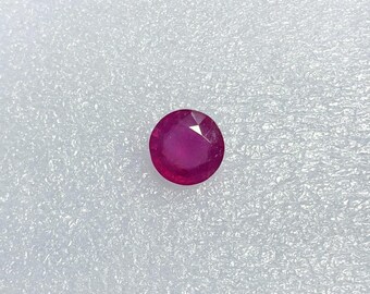 AAA Pinkish Red Ruby Gemstone: 10.35 Ct Round Faceted Loose Ruby