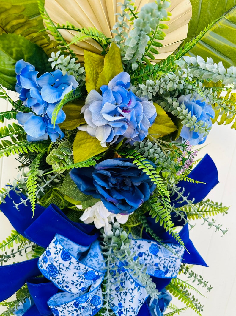 Extra Large Blue Hydrangea Spring Wreath Summer Floral Swag Etsy