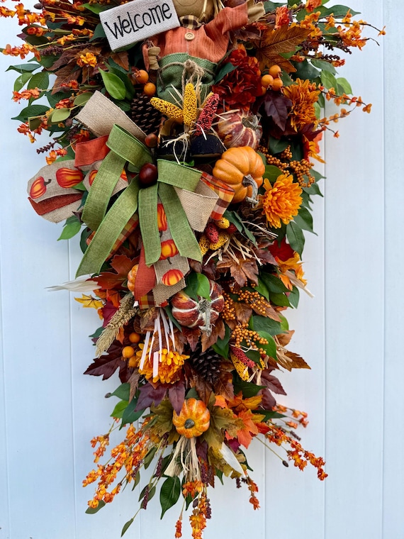 XL Double Door Fall Wreath | Autumn Harvest Welcome Decor