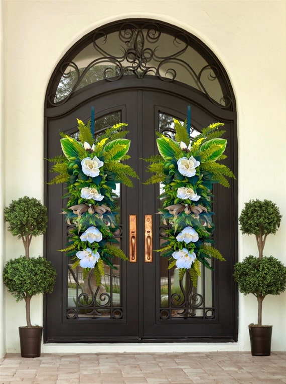 Extra Large Magnolia Swag | Farmhouse Floral Front Door Decor