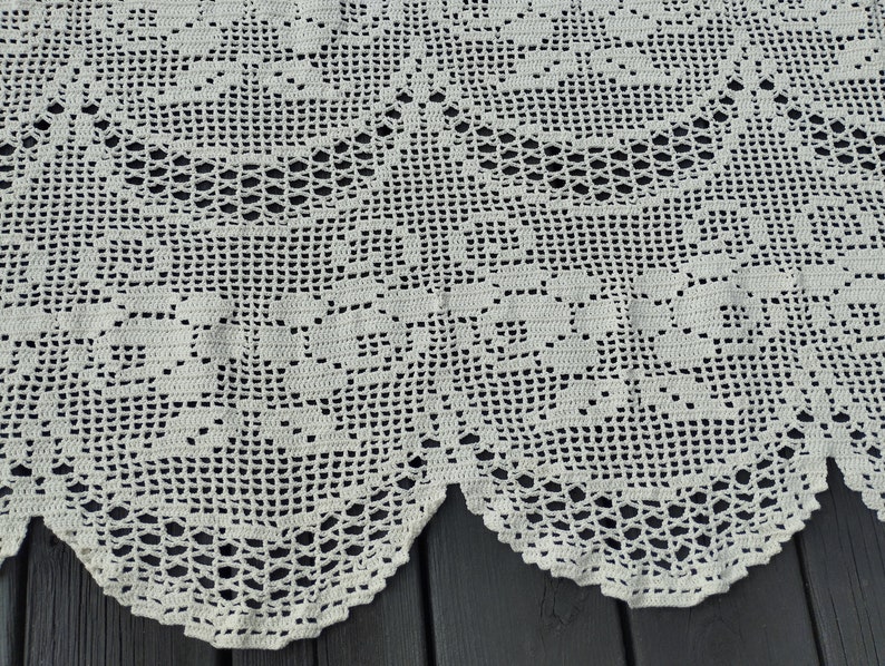 Beige Hand Crochet Cotton Curtain. Swedish Vintage 1970s. Etsy UK