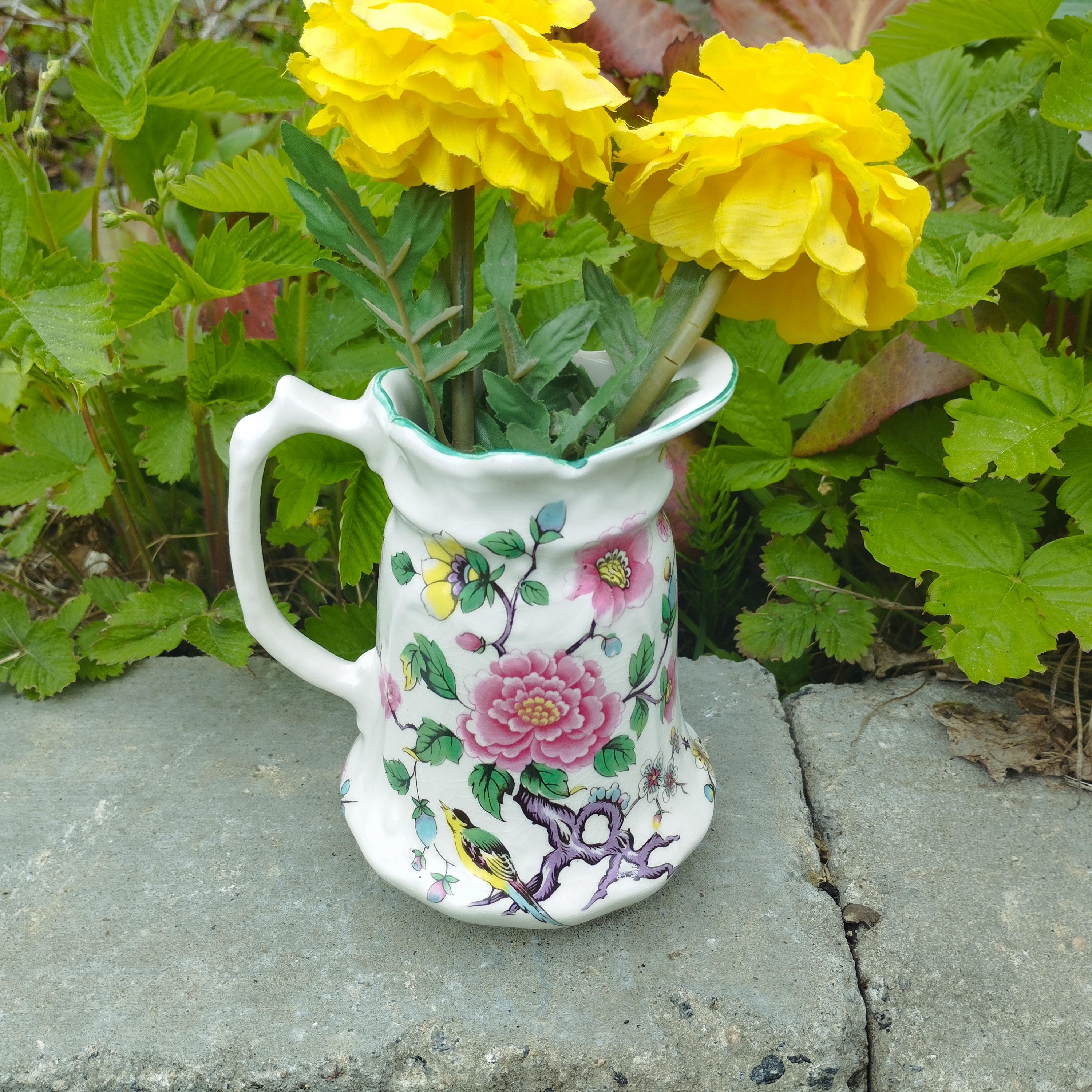 Vintage James Kent Old Foley Chinese Rose Pitcher Vase – 1950s