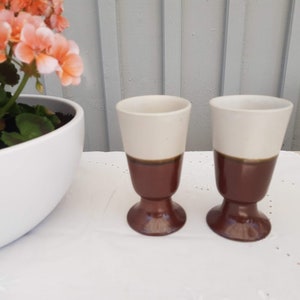 Two Swedish ceramic goblet wine mugs. Swedish vintage 1980s.