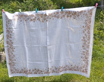 1960s Swedish Vintage Linen Tablecloth: Hilja Floral Design - Etsy