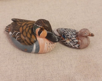 Two lovely ceramic ducks. Swedish vintage 1980s.