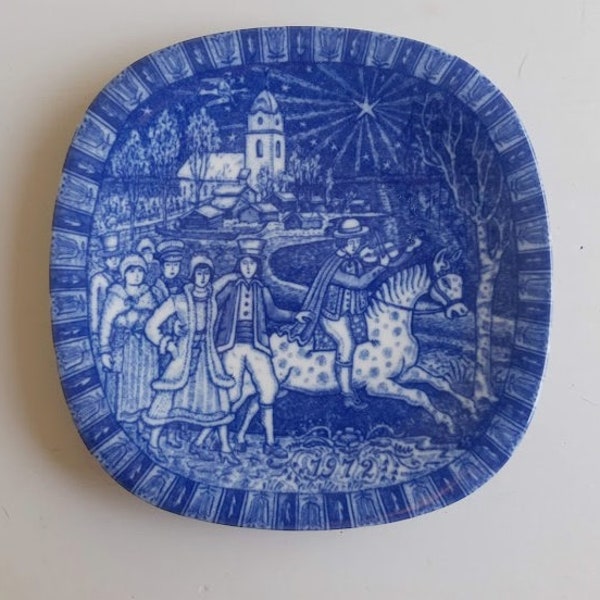 ONE Rörstrand vintage plate from series Julen blue & white 1985.