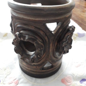 Rzadki ceramiczny świecznik z połowy XX wieku autorstwa Irmy Yourstone. Vintage, lata 60. XX wieku.