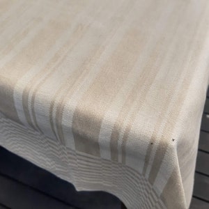 Big woven jacquard linen tablecloth. Swedish intage 2000s.