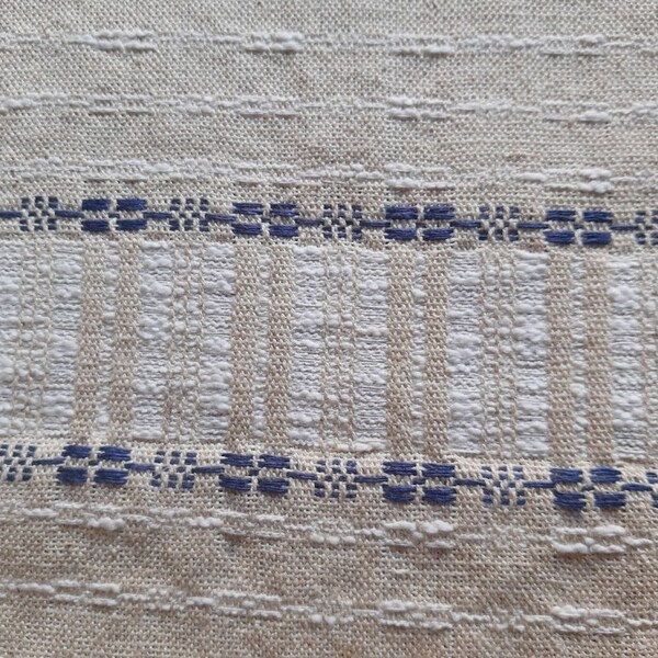 New handwoven linen table runner.  Swedish vintage 1980s.