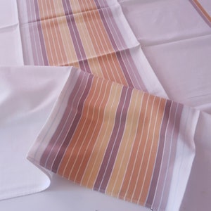 Woven striped cotton tablecloth. Swedish vintage 1980s.