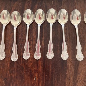 11 new silver demitass coffee spoons. Swedish vintage 1980s.