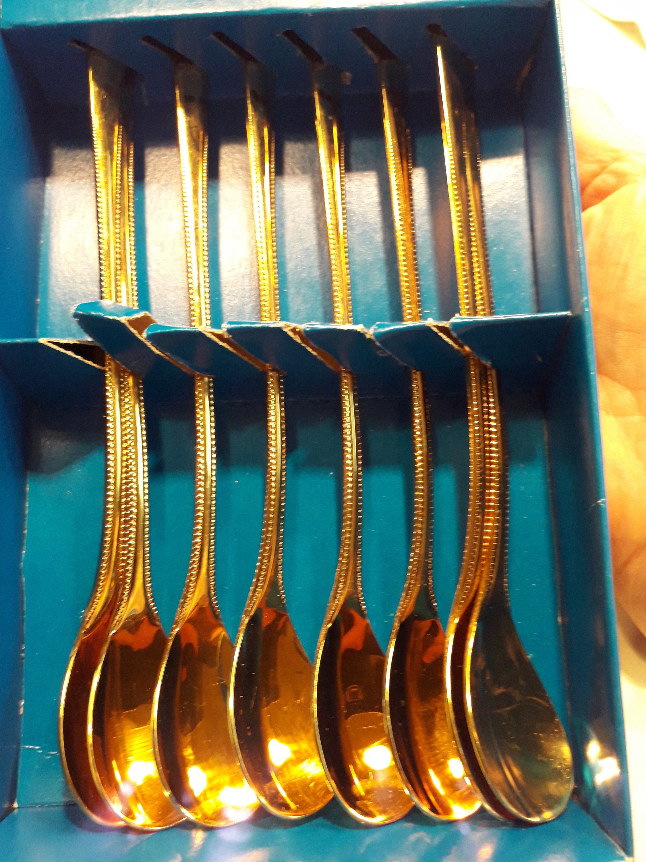 Acht Edelstahl-Teelöffel in goldener Farbe. Schwedische | Etsy