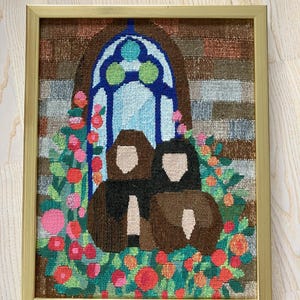 Charming Vintage 1970s Swedish Flemish Tapestry - Framed Textile Art - Authentic Decor!
