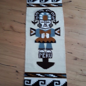 Prachtig Peruaans wollen tapijt. Vintage uit Peru.