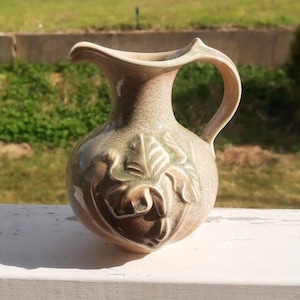 Rare mid-century Rosa Ljung vase with relief. Swedish Vintage 1960s.