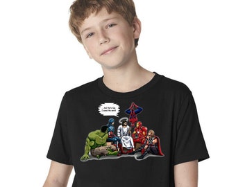 And That&#39;s How I Saved The World Jesus Superheroes Youth T-Shirt A