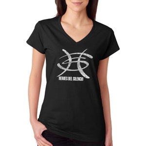 Heroes Del Silencio Distressed Logo C Women&#39;s V-Neck T-Shirt