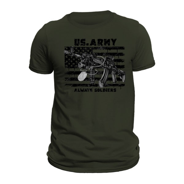 US Army Always Soldaten B &W Design Militaire Veteraan Heren T-Shirt