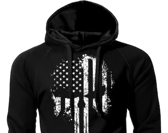 American Flag Skull Hoodie Sweatshirt!