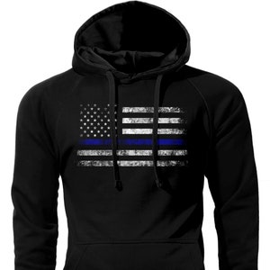 Dünnes blaue Linie Flaggen-Polizei lebt Hoodie-Sweatshirt