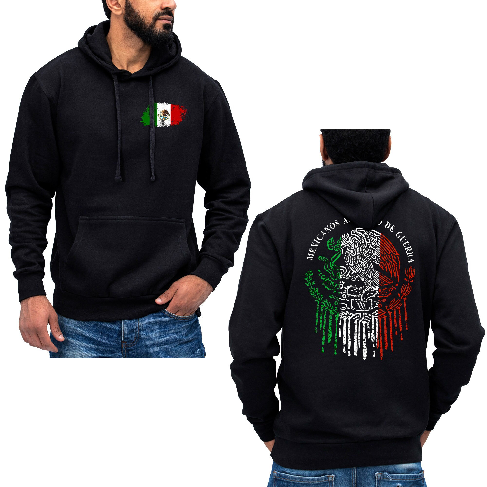 Mexicanos Al Grito De Guerra Mexican Flag Side Chest Hoodie