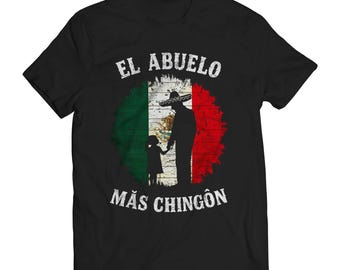 El Abuelo Mas Chignon Mexican Flag Fathers Day Dia Del Padre Graphic T-Shirt