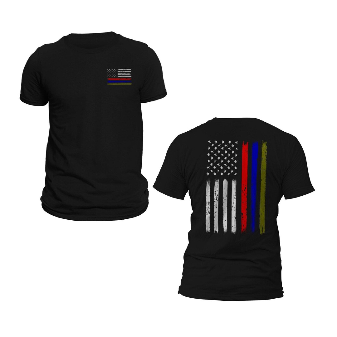 Thin Blue Line Flag T-Shirt - Patriotic American Flag Shirt, Support Law Enforcement, Tactical Pro Supply - View #14