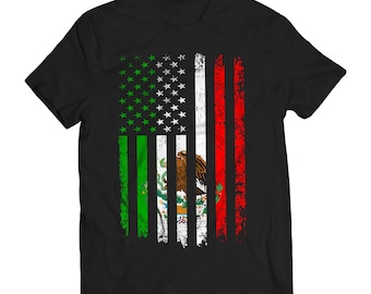 Mexican American Patriotic Vertical Flag Men's Graphic T-Shirt