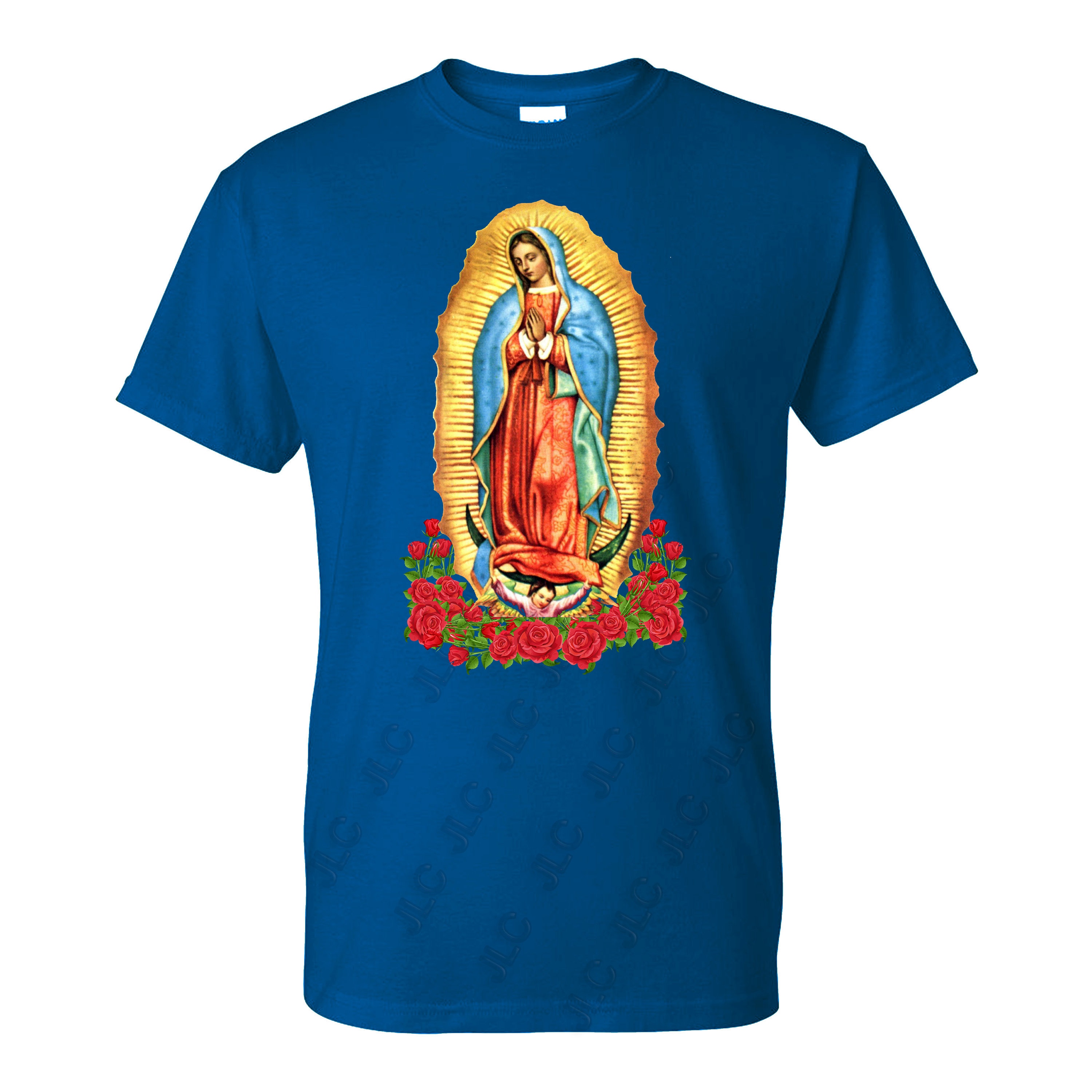 Playeras con estampado de la virgen de guadalupe hot sale