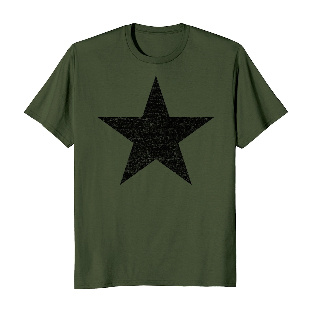 Distressed Black Star Men's T-shirt - Etsy