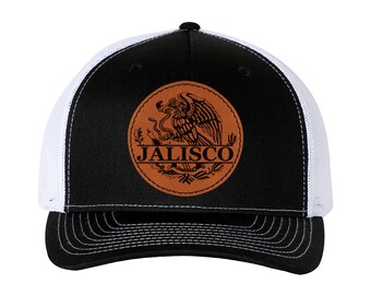 Trucker hat Baseball Cap Mexican Hat Jalisco Mexico Eagle Leather Patch Style Hat
