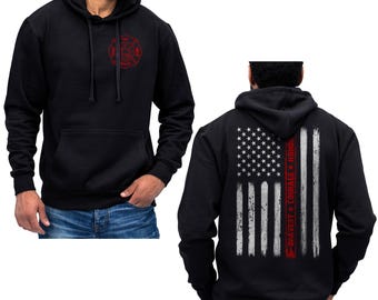 Dunne rode lijn vlag moed moed eer Amerikaanse brandweerman hoodie sweatshirt