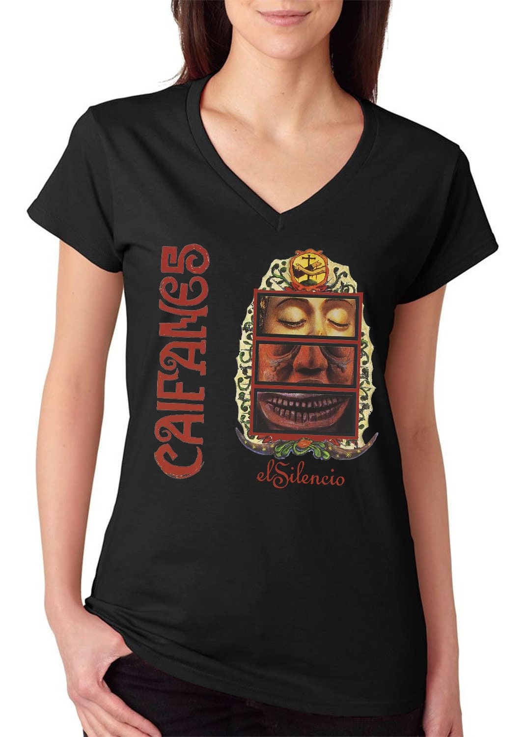 Rock en espa ol caifanes el silencio women s v neck t shirt