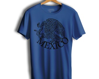 T-shirt Drapeau Mexicain Avec Aigle - Unisexe, 100% Coton, Tailles S à 5XL
