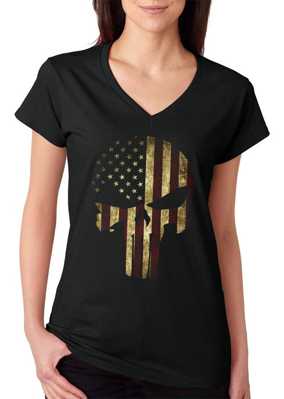 patriotic v neck women's t shirts