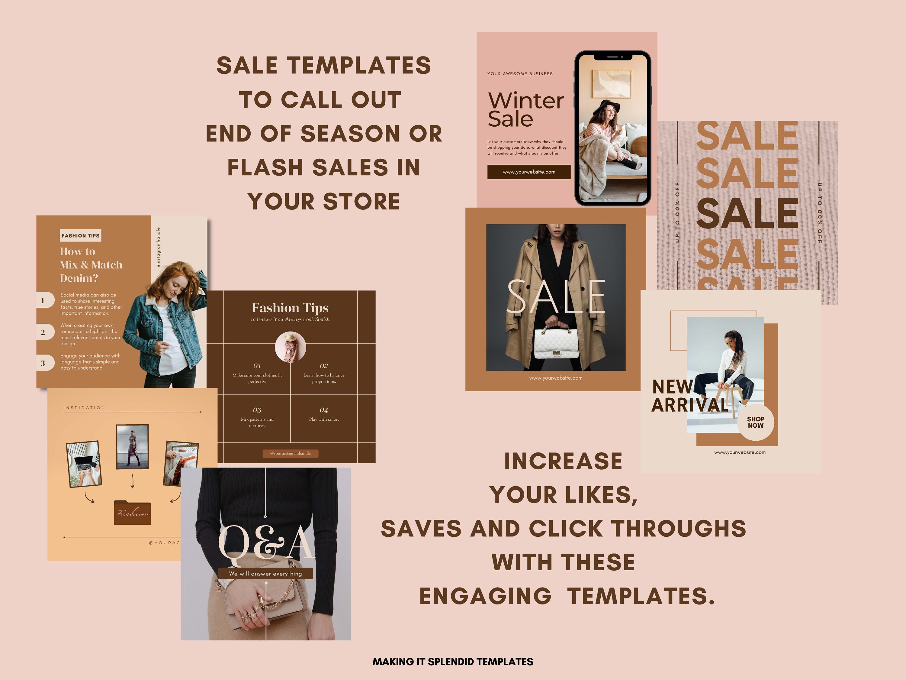 Canva Online Store Instagram Templates set of 24 | Etsy
