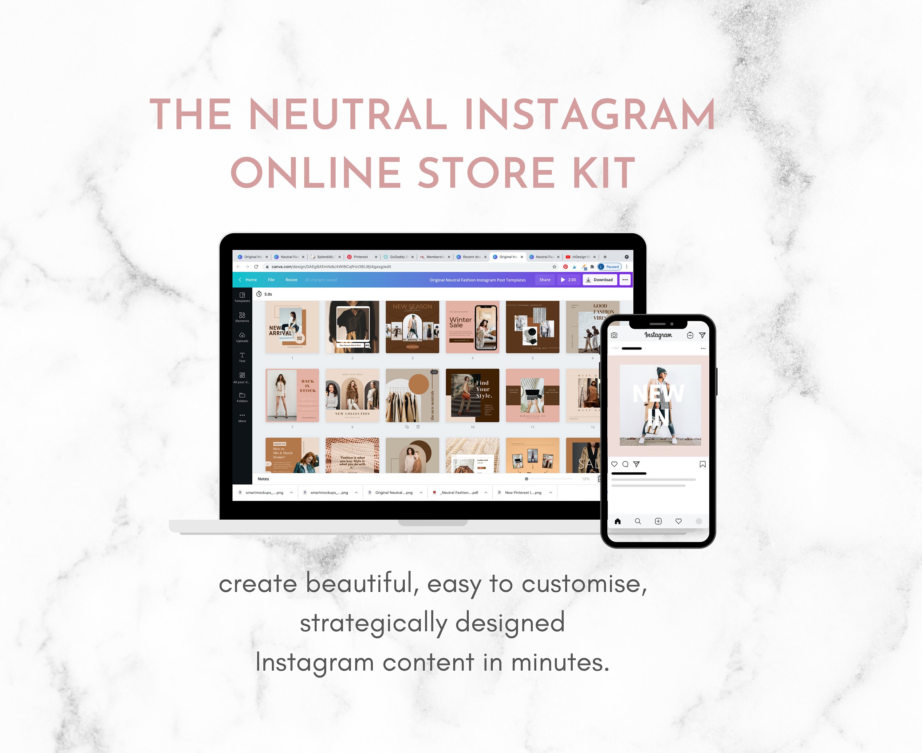 Canva Online Store Instagram Templates set of 24 | Etsy