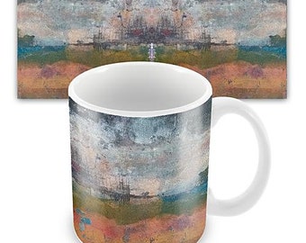 Promise abstract ceramic mug, perfect for your morning brew!