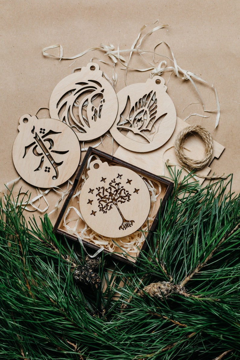 Lord of the rings christmas tree ornaments Tree of gondor Etsy
