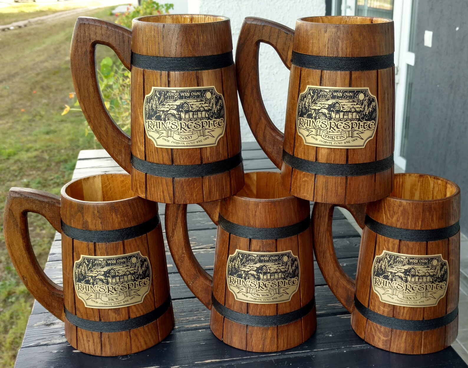 Wooden beer mug Lord of the rings Prancing Pony mug Oak Lotr | Etsy